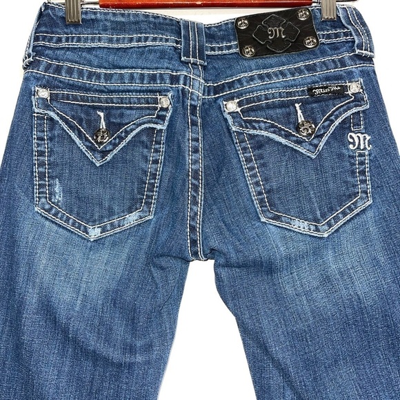Size 27 Miss Me Distressed Bootcut low-rise Jeans JP4009-2 - Picture 7 of 10
